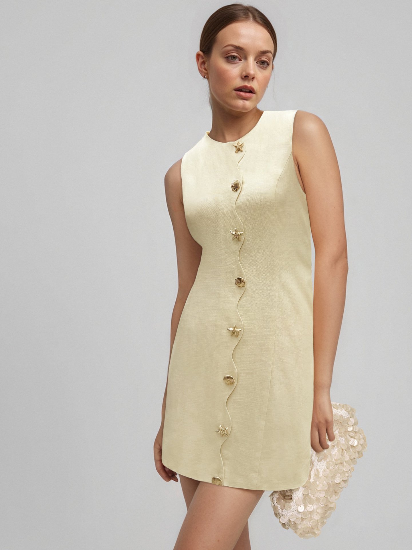 Abnehmbare knöpfe, ärmellose it-girls kilt