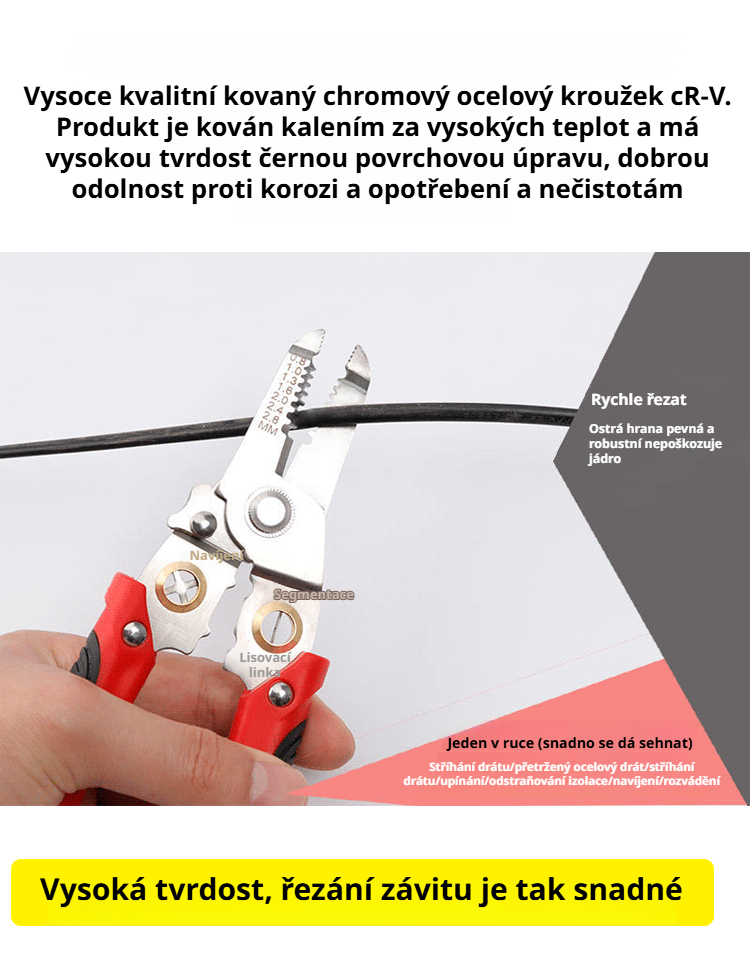 Univerzální použití odizolovacích kleští na různé vodiče