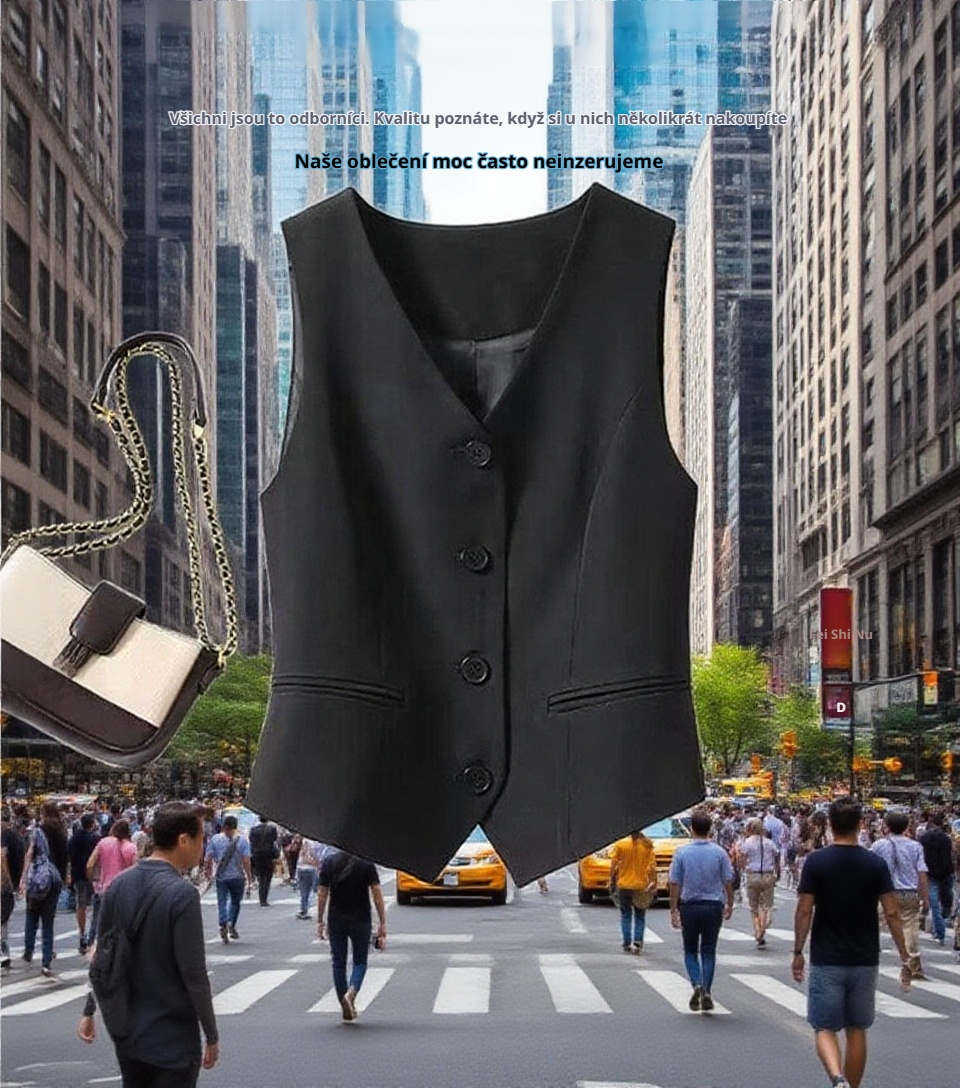 Detailní pohled na materiál čepelek vesty