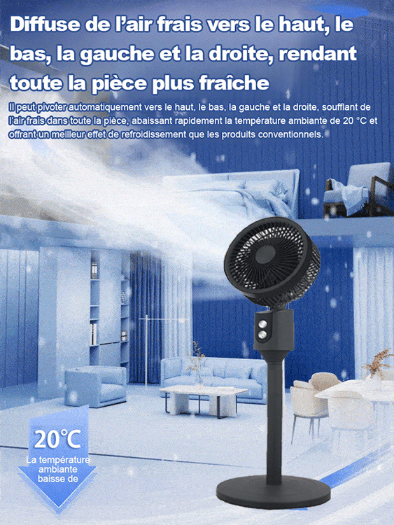 Ventilateur sur pied à circulation d'air ultra silencieux