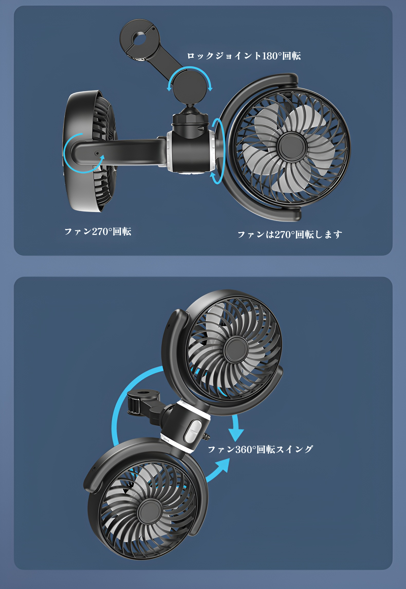 大型トラックに対応した車用扇風機