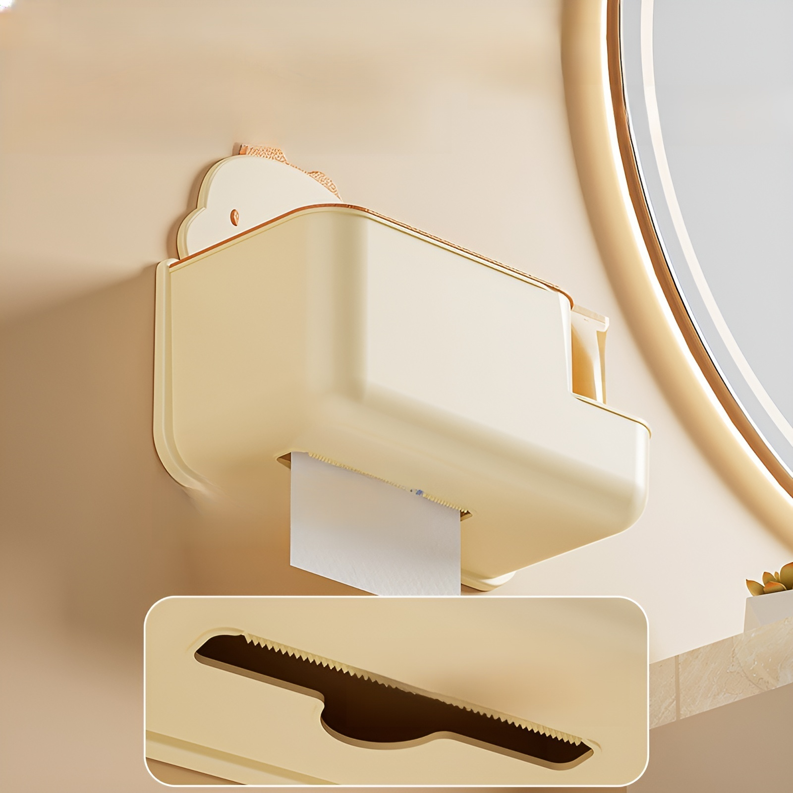 만화 심플 화장지 상자 벽걸이 펀치 없는 화장지 상자 주방 거실 종이