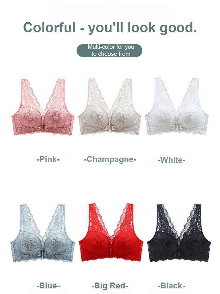 [One button push-up saves small breasts] Wireless lace push-up bra