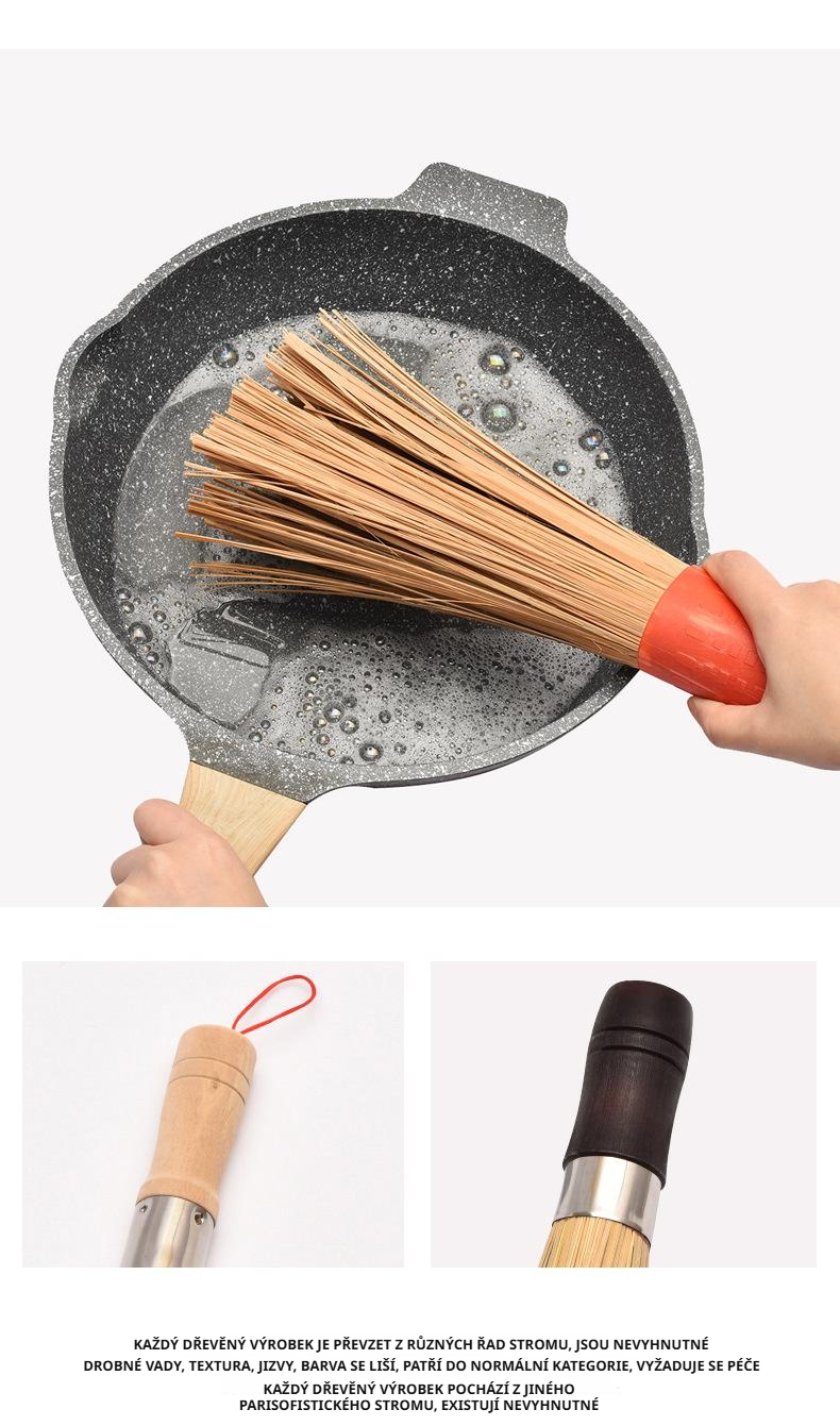 Dlouhá rukojeť kartáče pro pohodlný úklid