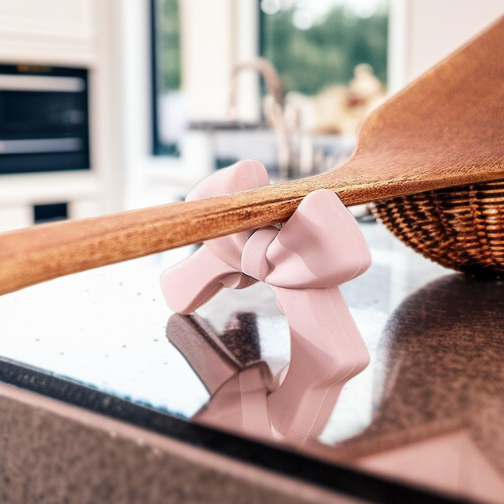 하트 모양 활 모양 실리콘 주걱 홀더