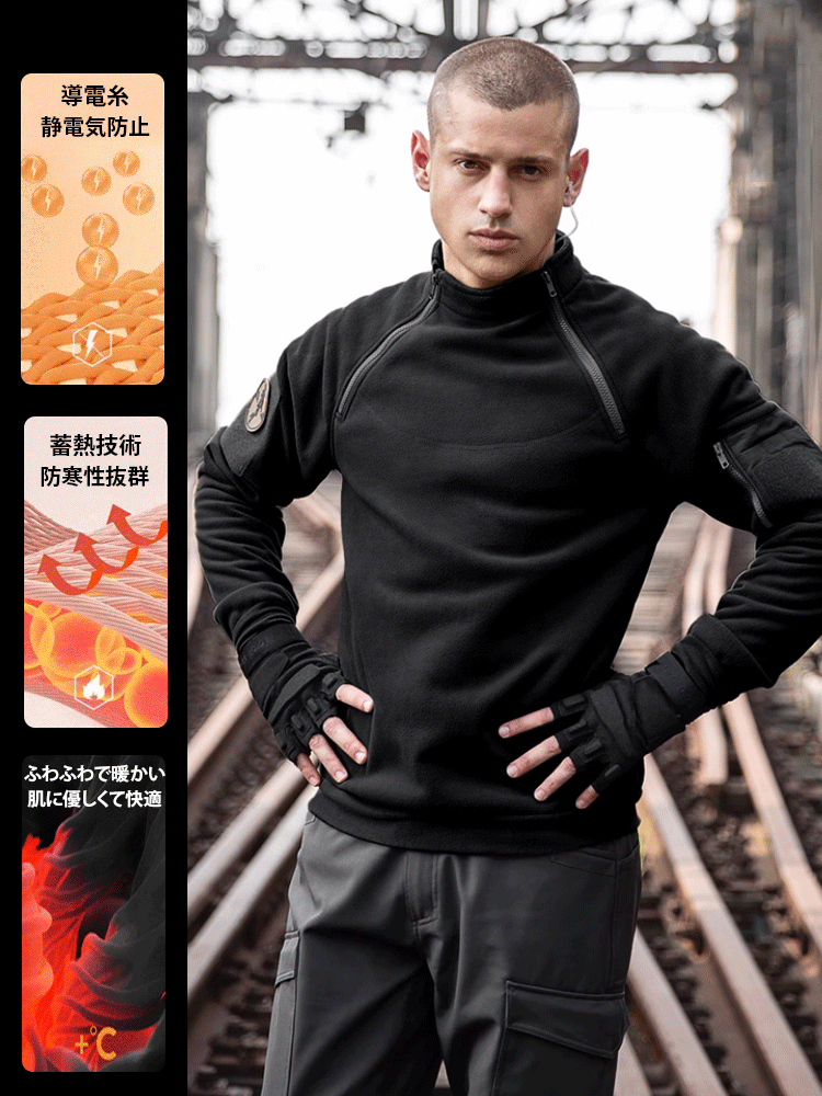 タクティカルフリーススウェット