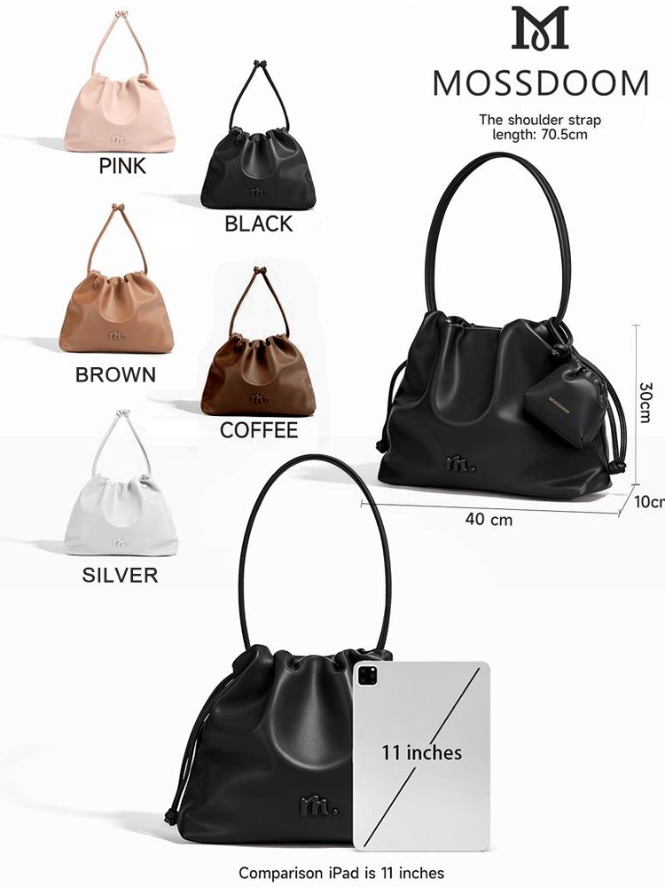 Bow casual pleated shoulder bag