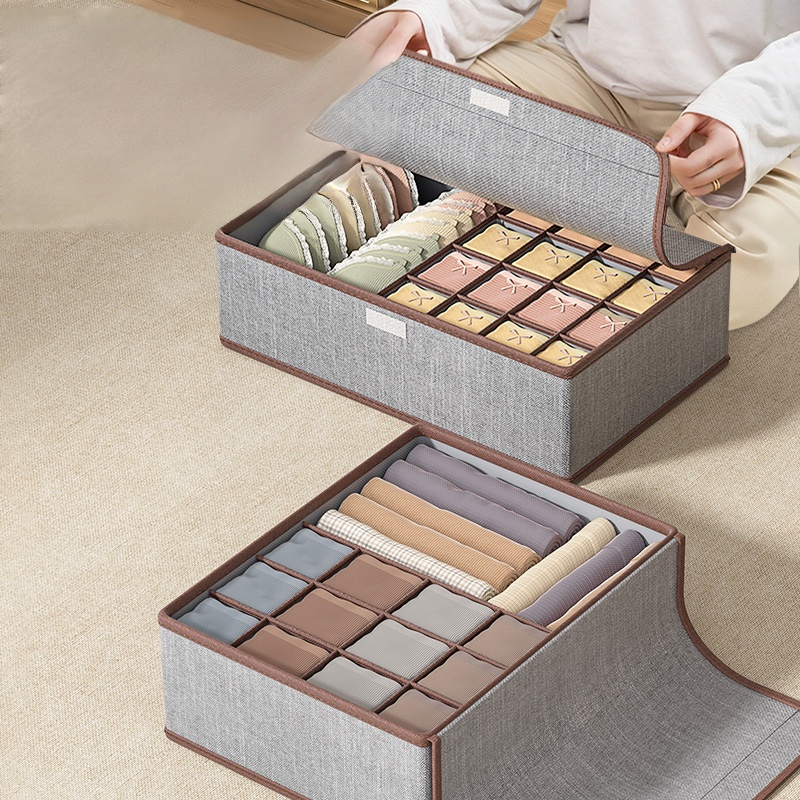 仕切り付き・ショーツ・ブラ・靴下の3-in-1収納ボックス