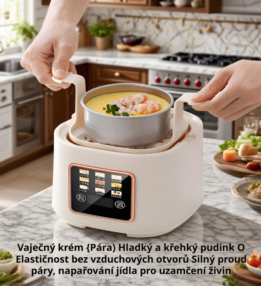 Chytrý domácí mini multifunkční vařič vajec s dotykovým ovládáním a devíti režimy
