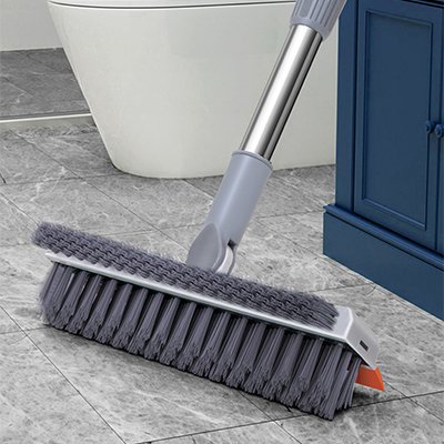 【マジックラバーほうき】3 in 1 水切りワイパー付き床ブラシ