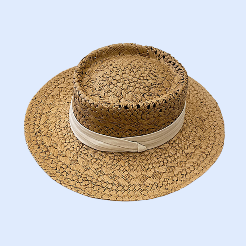 女性用通気性のある海辺の麦わら帽子