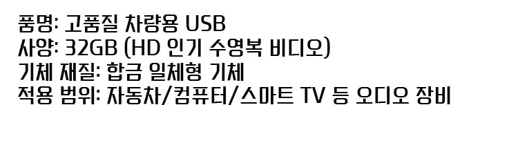 다양한 음악 포맷 지원 차량용 USB