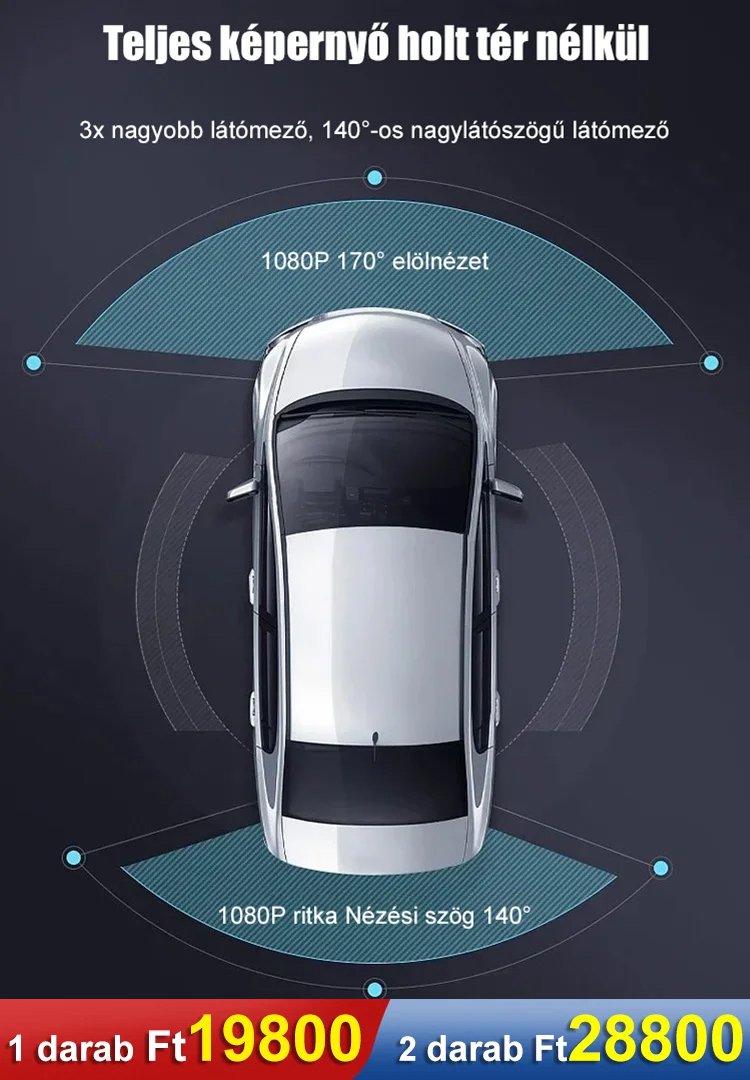 Ultra vékony, HD autós rögzítőkamera