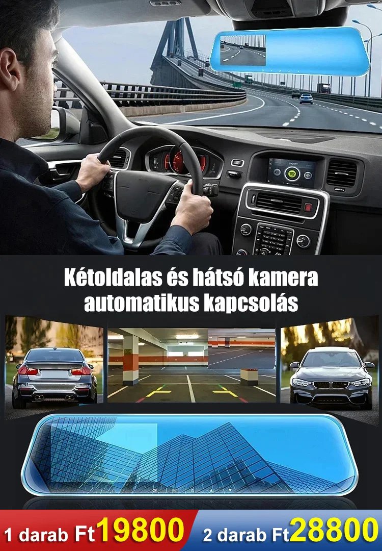 Ultra vékony, HD autós rögzítőkamera