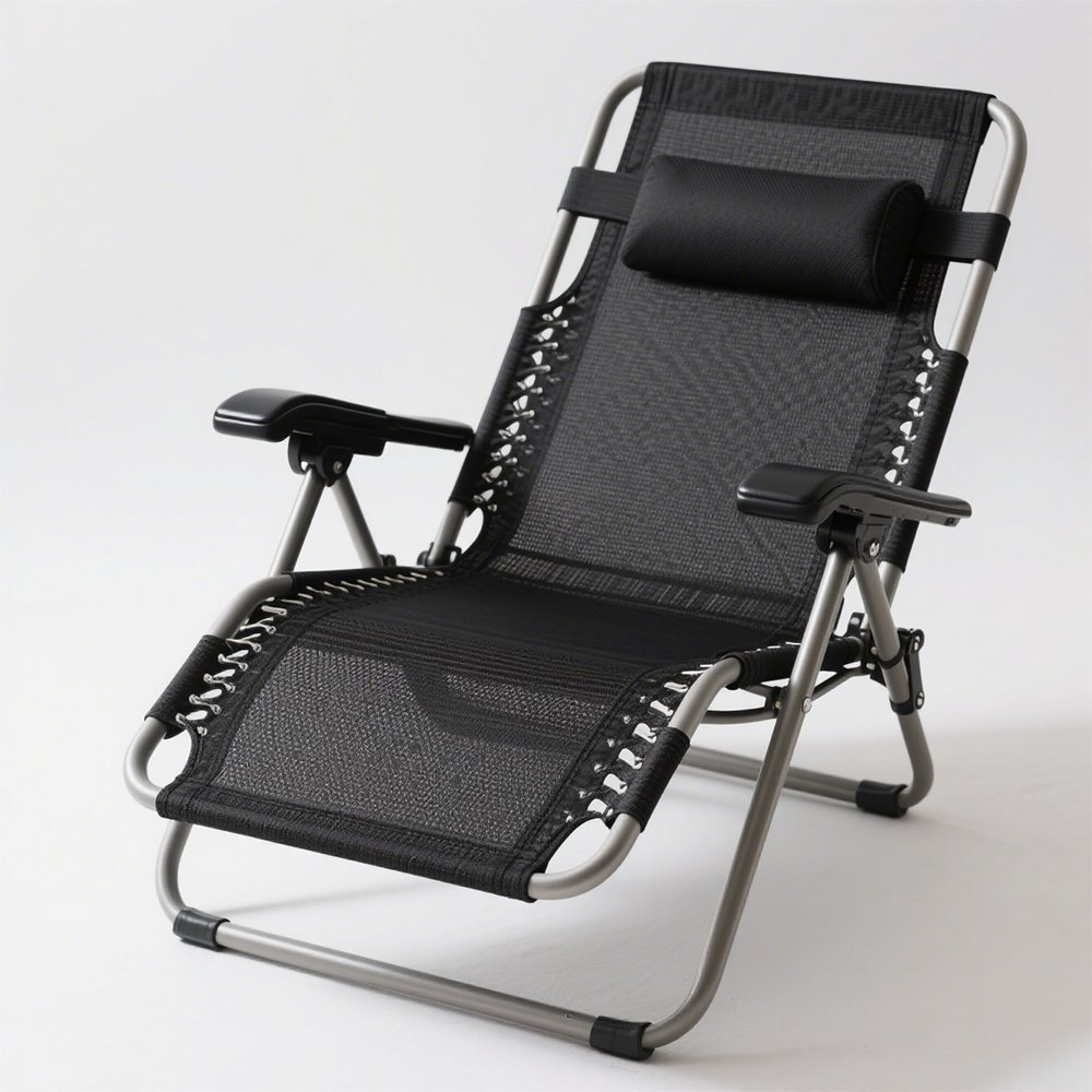 Skládací polohovací křeslo na obědovou přestávku s opěradlem na domácí balkon