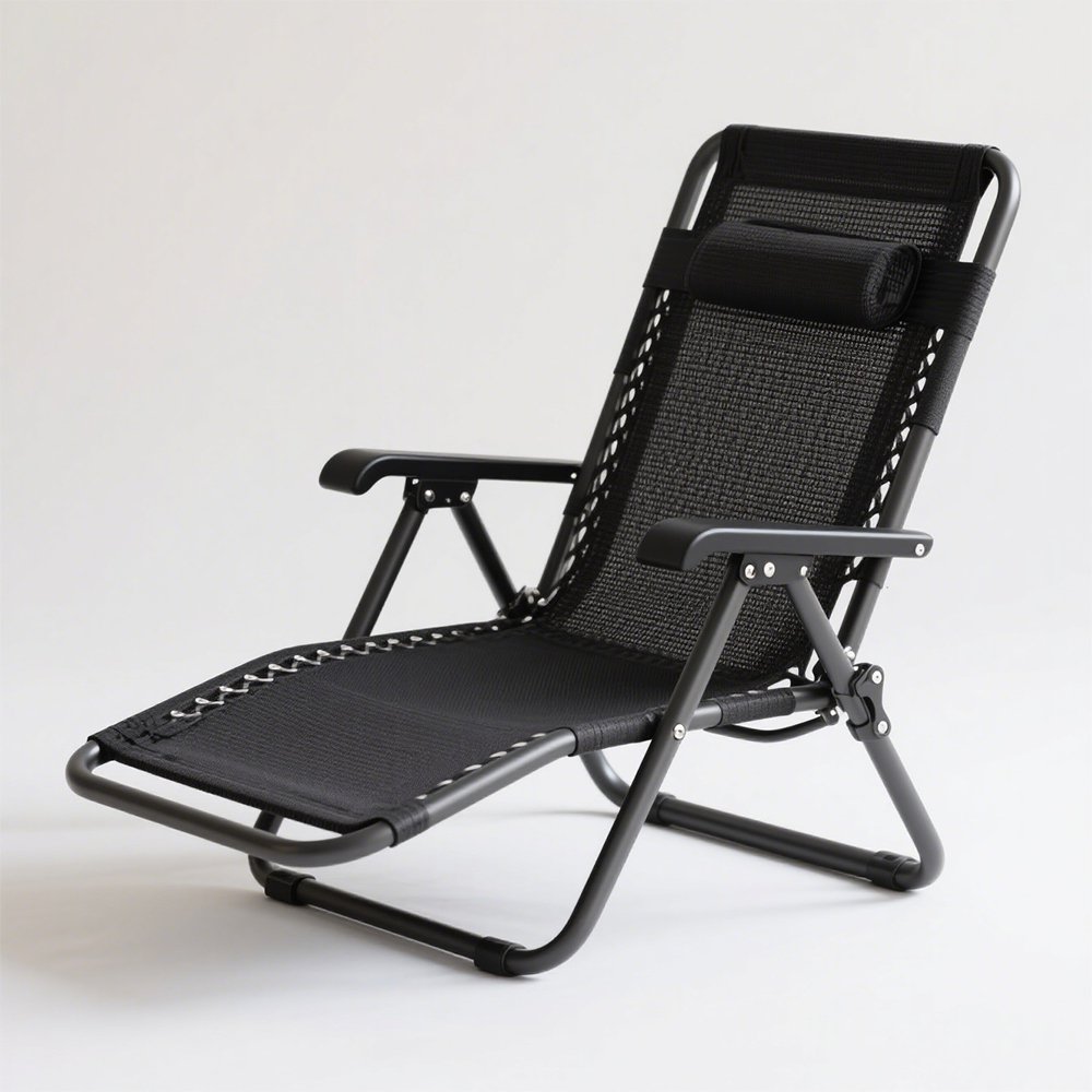 Skládací polohovací křeslo na obědovou přestávku s opěradlem na domácí balkon