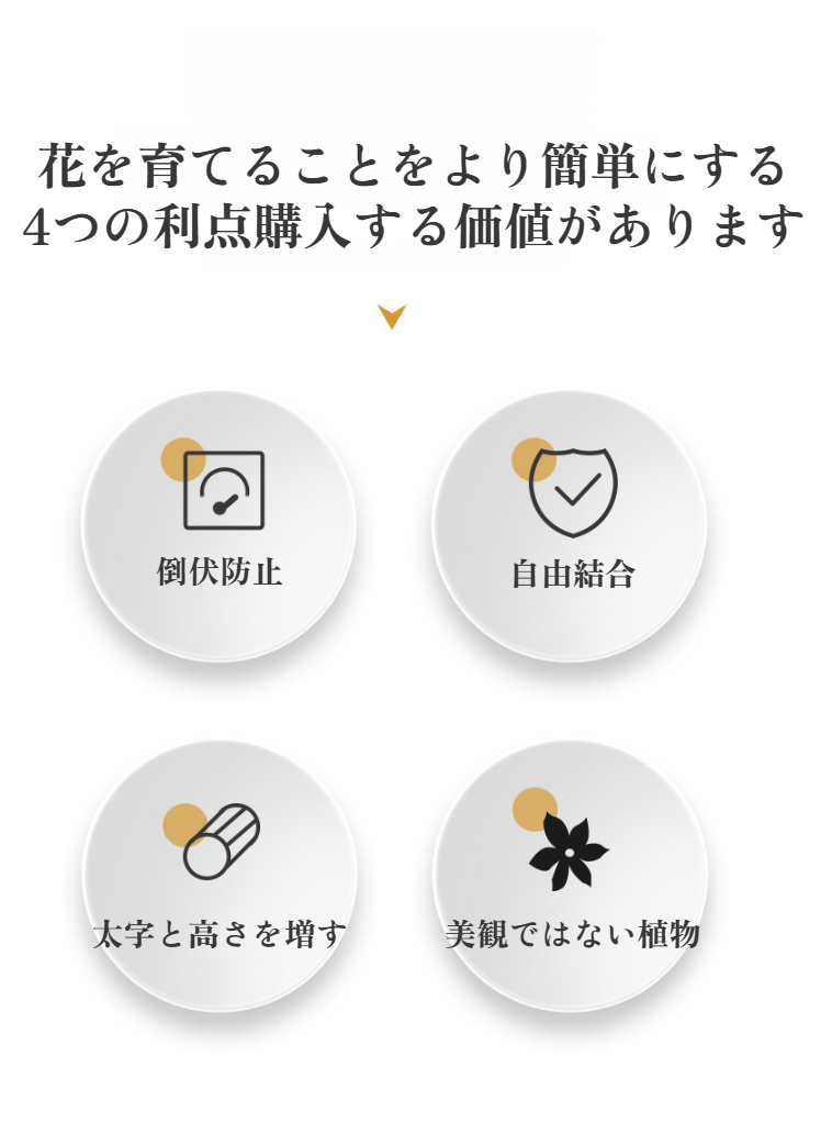 クライミングラックを使用した園芸植物のサポート例