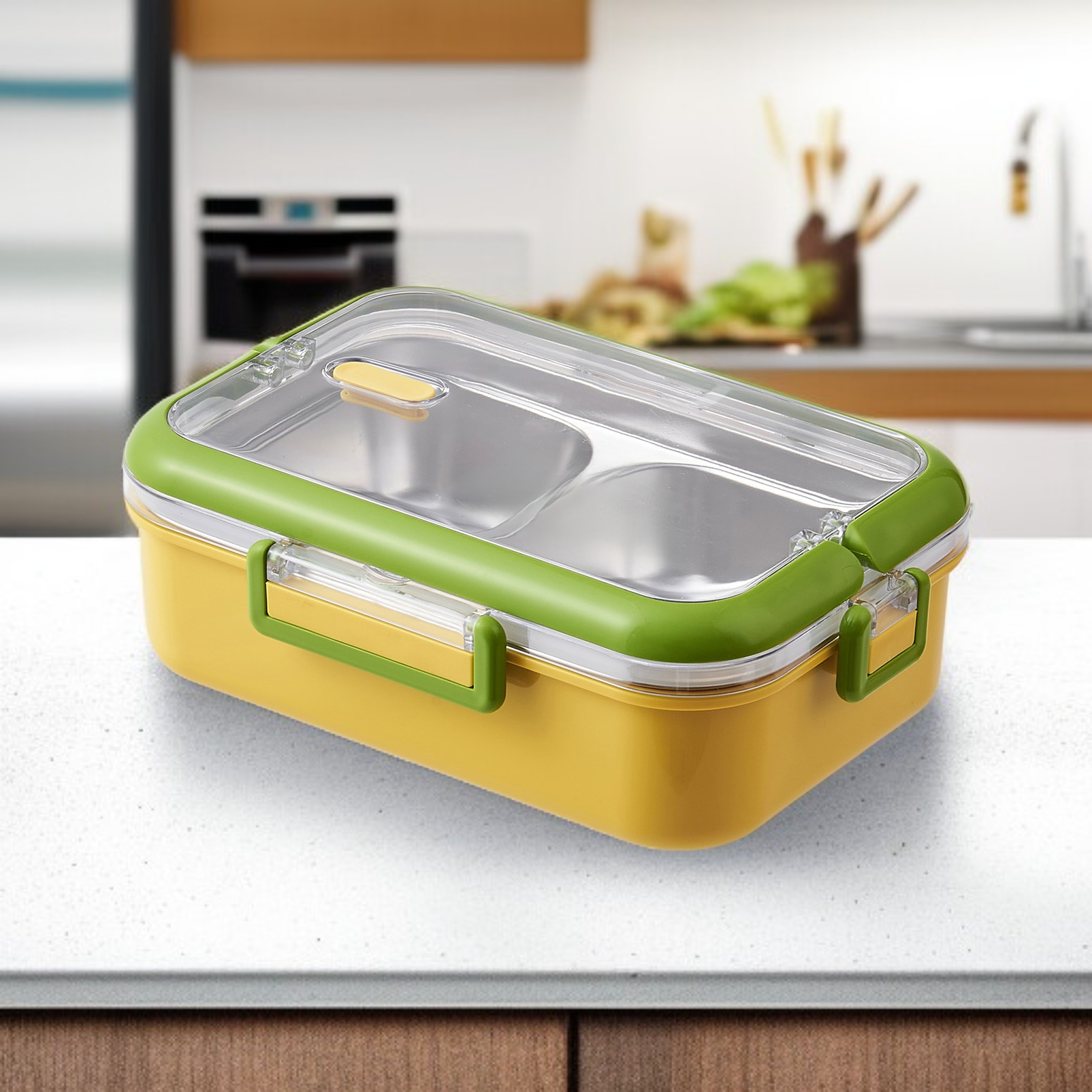 صندوق غداء معزول من الفولاذ المقاوم للصدأ 304، صندوق غداء قابل للاستخدام في الميكروويف