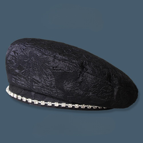 レース付きベレー帽