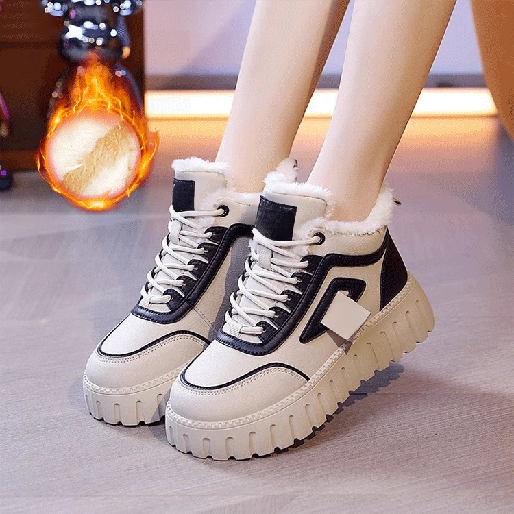 여성용 기모 통굽 스니커즈