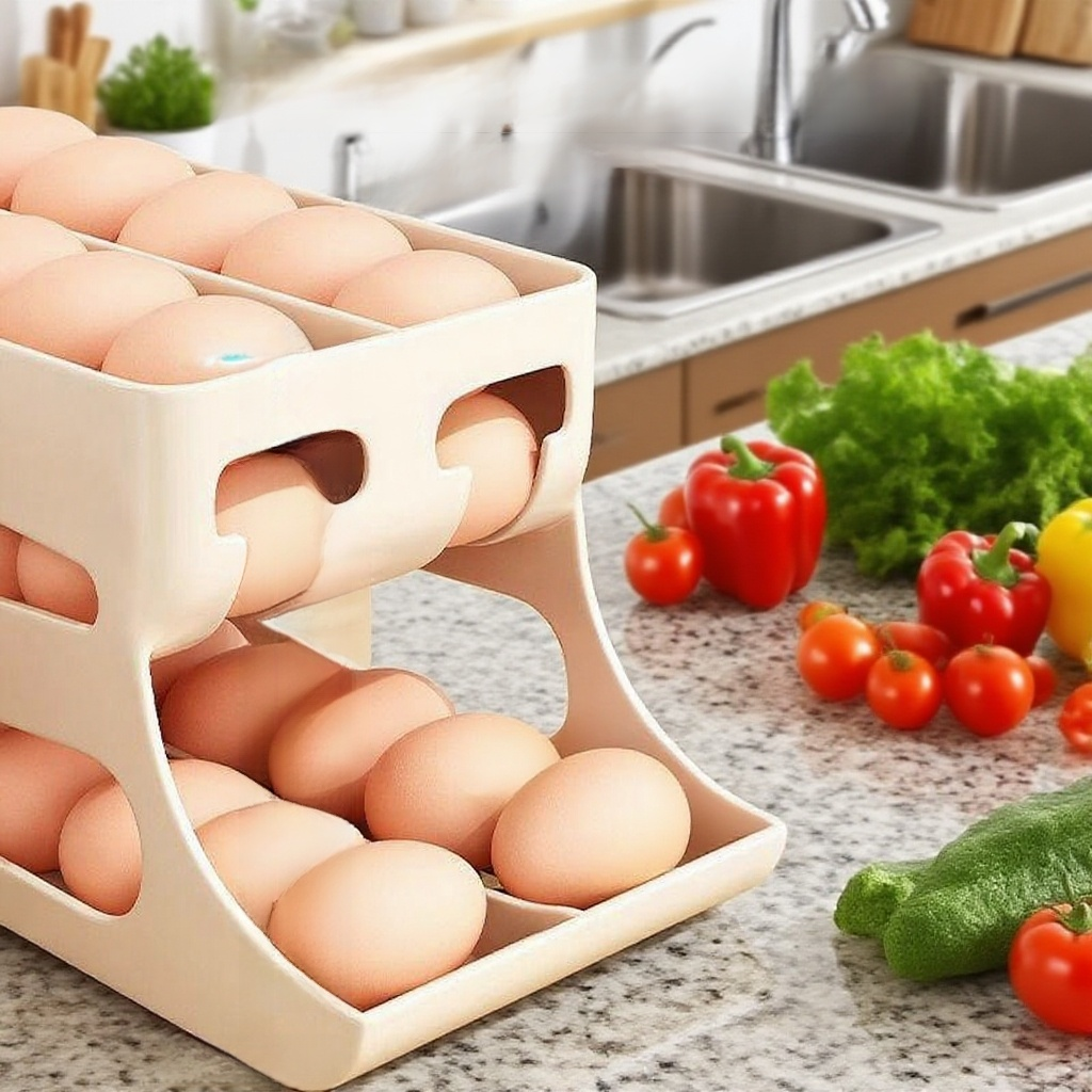 자동 슬라이드 주방 계란 보관함