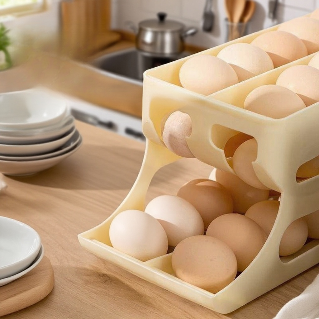 자동 슬라이드 주방 계란 보관함