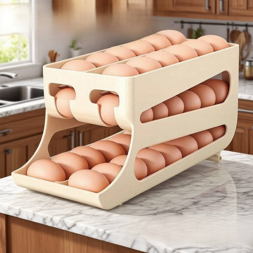 자동 슬라이드 주방 계란 보관함