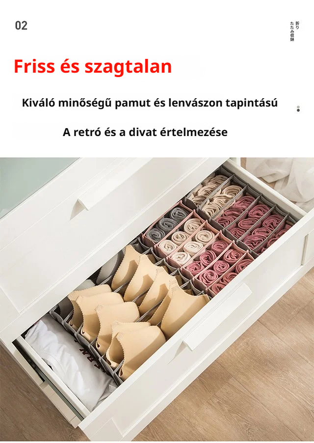 Praktikus rekeszek a tároló dobozban