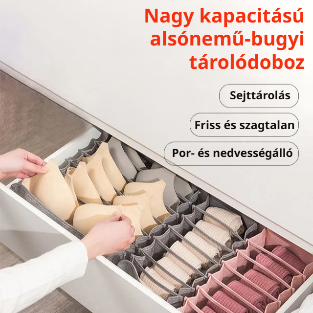 Nagy kapacitású alsónemű tárolódoboz