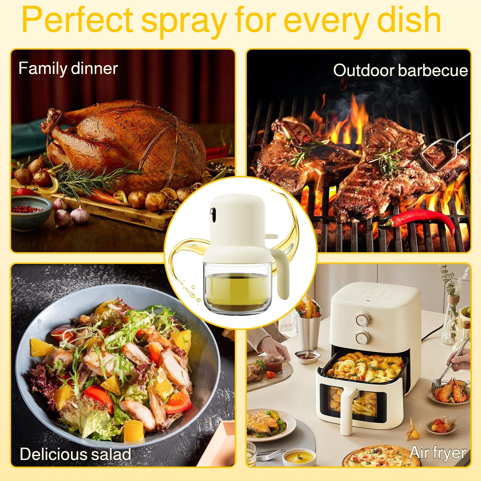 Press-Action Glass Oil Sprayer