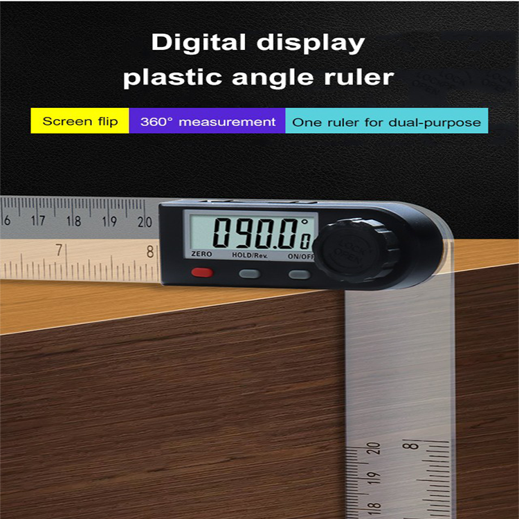 Electronic digital display 360 degree angle ruler