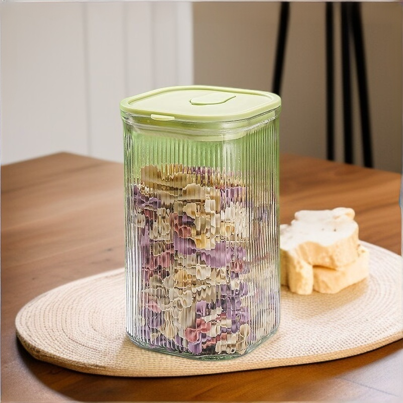 Transparent glass milk powder sealed jar bamboo cover dry goods grain snack glass storage jar kitche