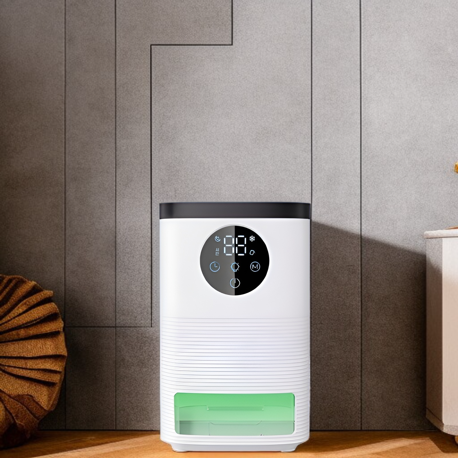 습기 제거를 위한 제습기 작동 모습