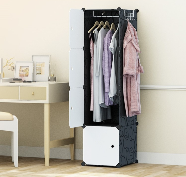 Korean waterproof simple wardrobe front view