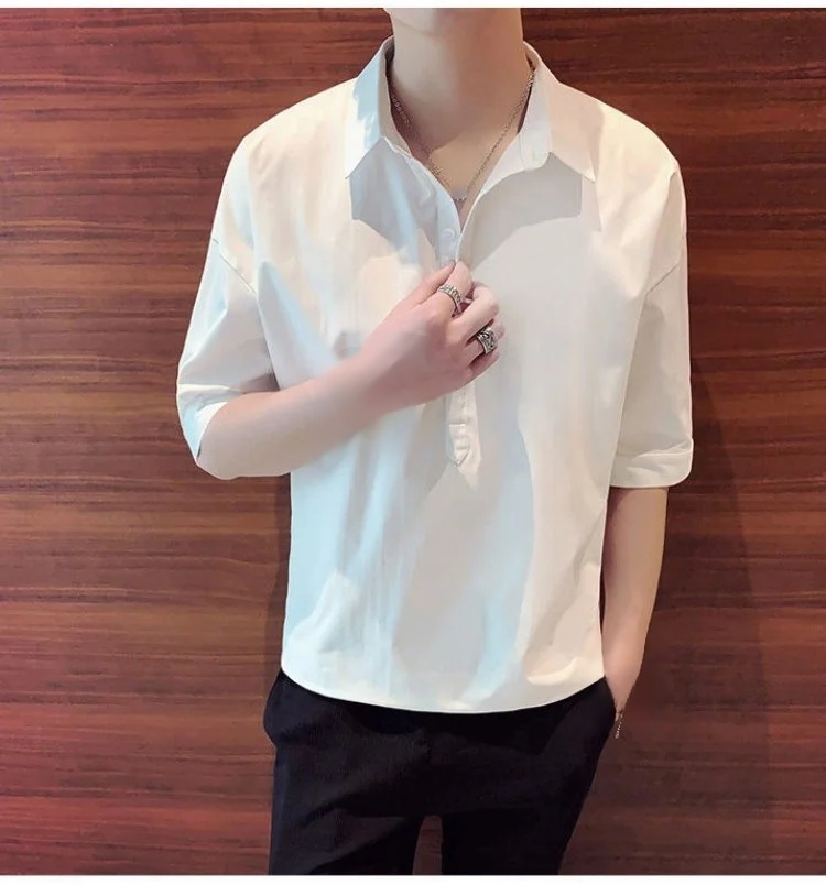 カジュアルスタイルに合う5分袖シャツ