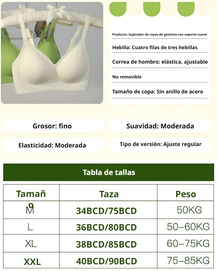 Detalle del sujetador cómodo y sin marcas