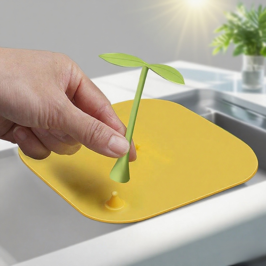 Silikonové samolepky na odtok, nové víčko ve tvaru fazolového klíčku, proti hmyzu a zápachu