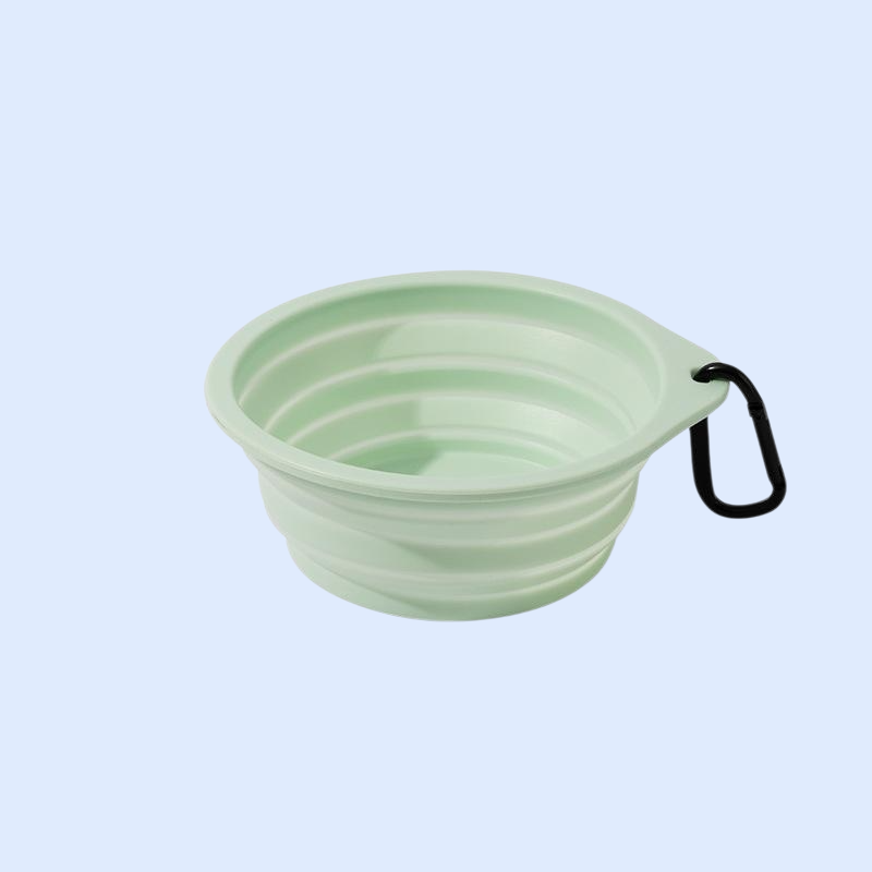  ชามพกพาซิลิโคนเกรดอาหารสำหรับสัตว์เลี้ยง ชามอาหารและน้ำสำหรับสุนัขและแมว