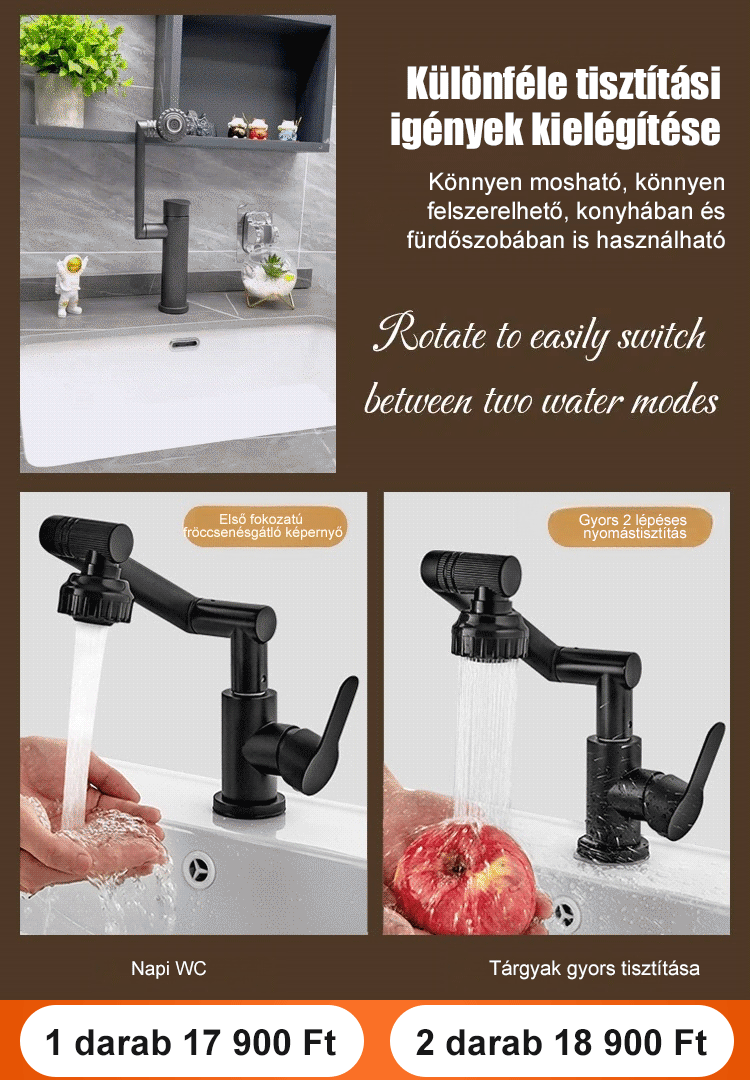 1080°-os forgatható csaptelep