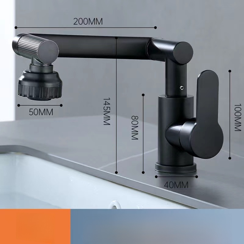 Roboterarm Edelstahl Wasserhahn Waschbecken Wasserhahn Universal Rotation