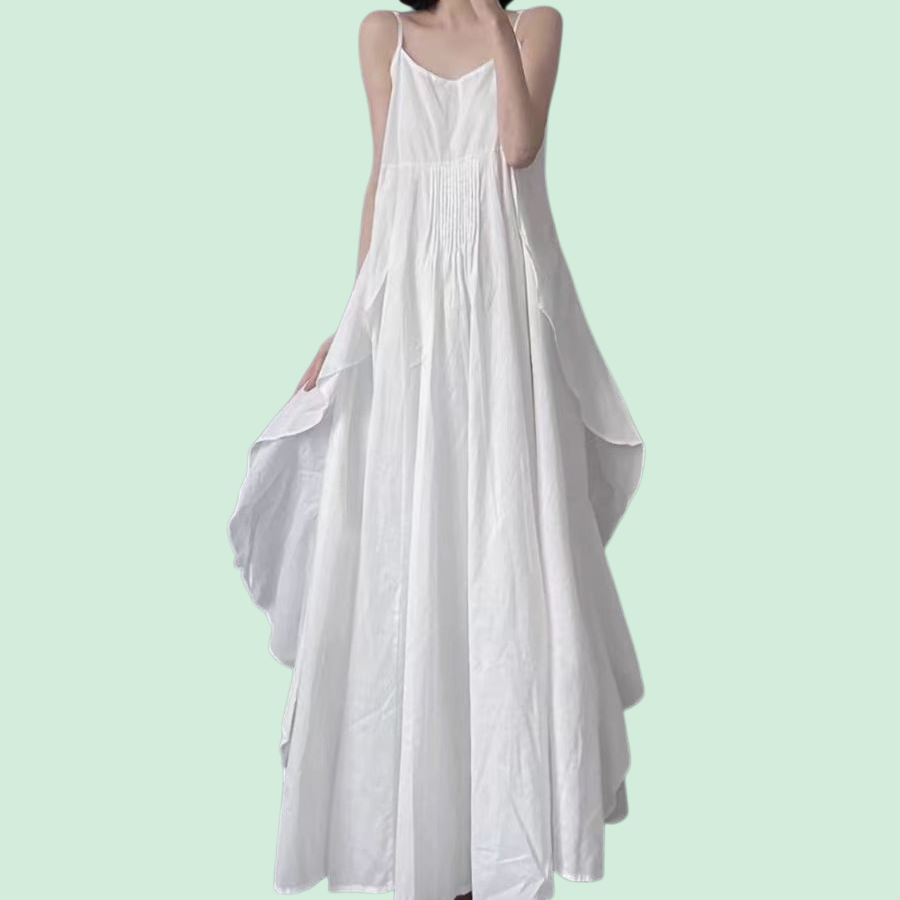 일본 스타일 민소매 슬립 원피스