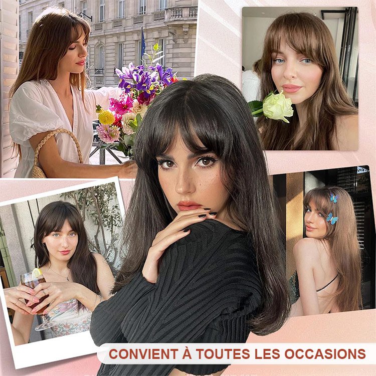 Perruque à frange naturelle pour femme