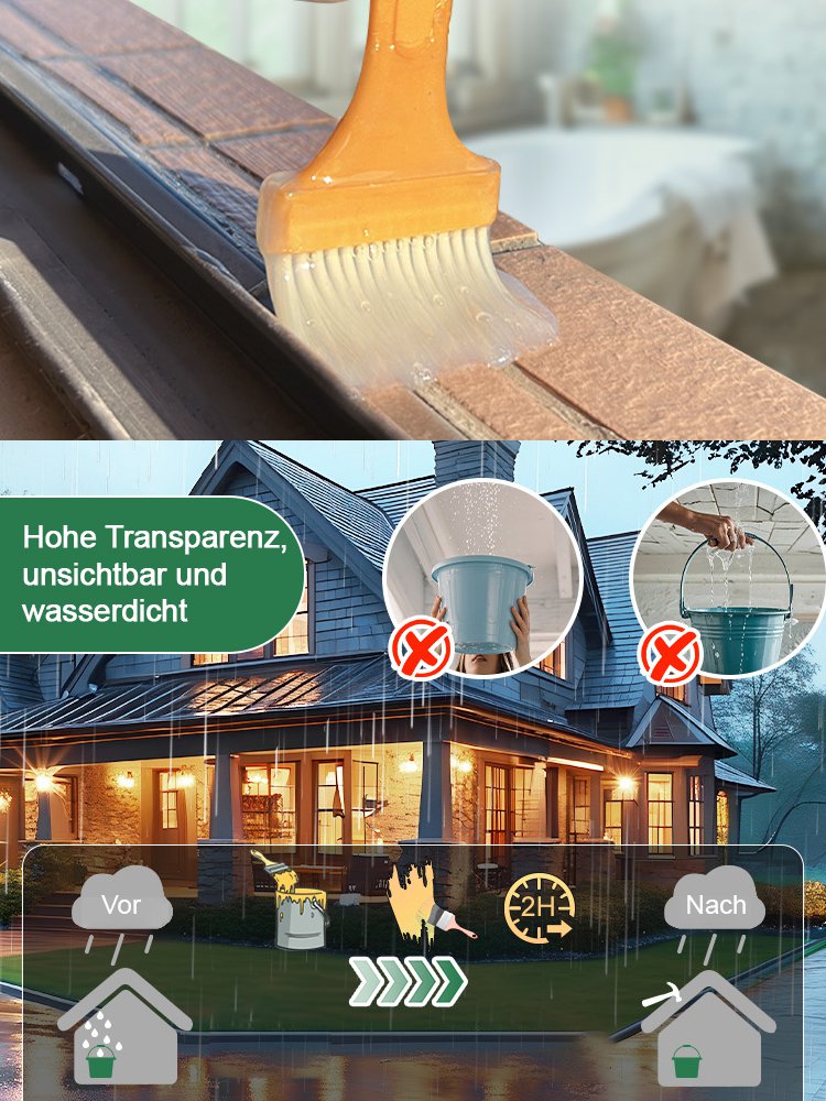 Transparenter  wasserfester Kleber