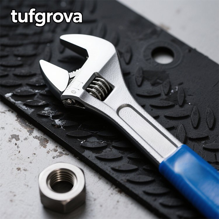 Llave inglesa ajustable de boca ancha y mango corto