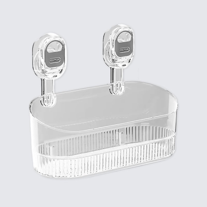 No-punch large suction cup bathroom cosmetic storage box