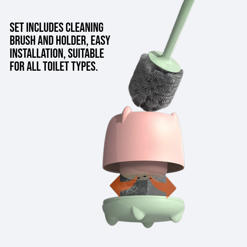 Toilet wall mounted blind spot cleaning toilet brush set