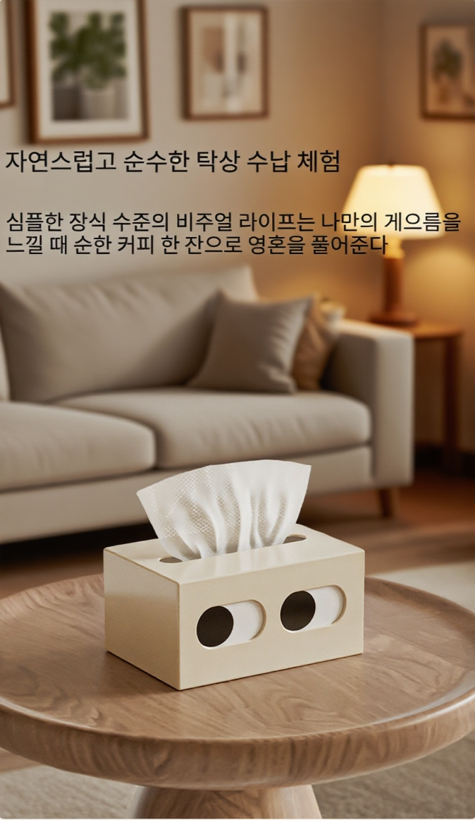 대용량 티슈케이스 거실 사용 예시