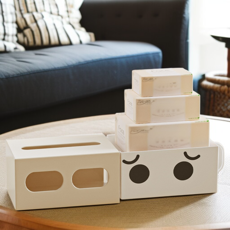 가정용 엽기 탁상용 대구경 티슈케이스 서랍식 냅킨케이스 자동차 티슈케이스 플라스틱 표정 티슈케이스