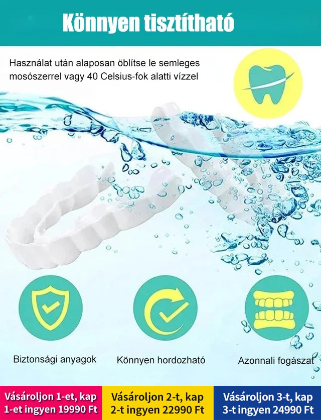 Állítható bepattintható műfogsor