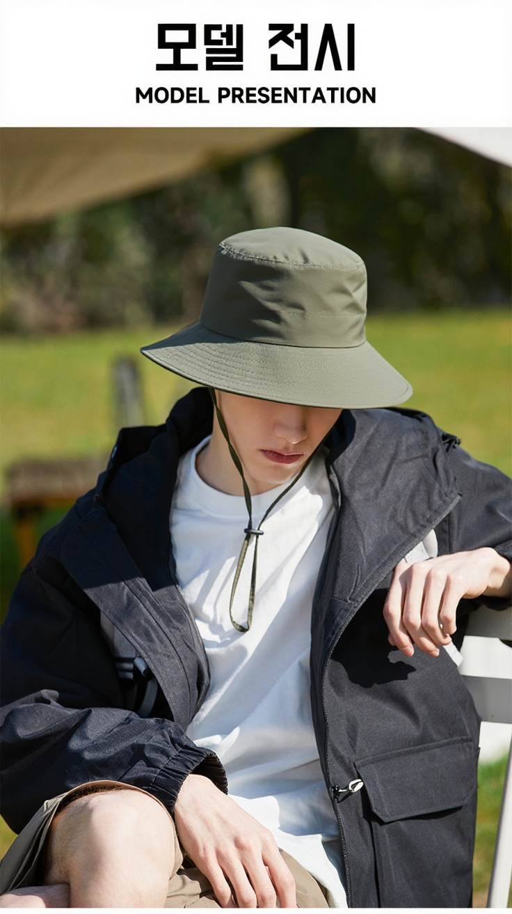 남자 썬캡 패션 벙거지 정면 이미지
